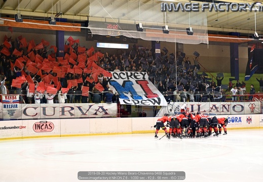 2019-09-20 Hockey Milano Bears-Chiavenna (0-4)